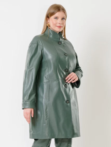 Кожаный комплект женский: Куртка 378 + Брюки 03, оливковый, р. 46, арт. 111159-4